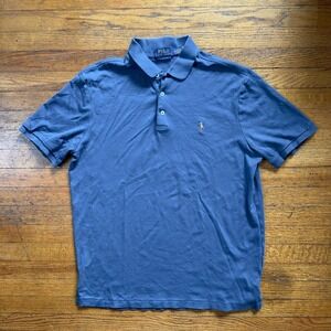 Polo Ralph Lauren Classic Fit Flesh Pony Polo Shirt Short Sleeve Casual Blue M